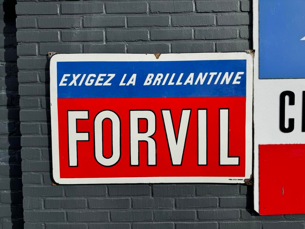 Panneau d'affichage en émail FORVIL XL, Enlèvement, Utilisé, Panneau publicitaire