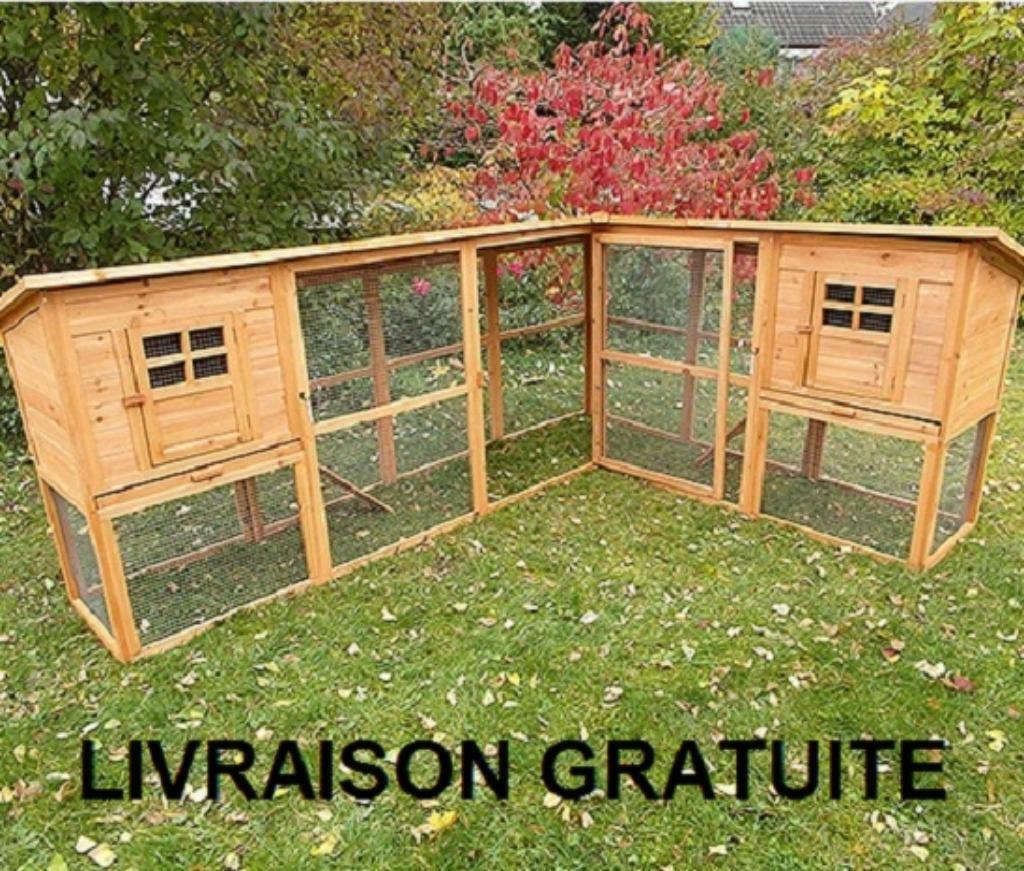 Poulailler XXL abri poule caille clapier lapin enclos poule, Verzenden, Nieuw, Kippenhok of Kippenren