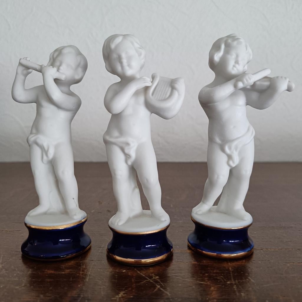 Setje biscuit porseleinen engeltjes, Ophalen of Verzenden
