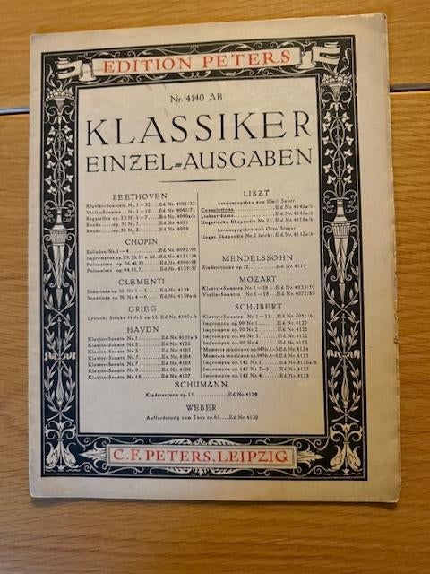 Liszt — Consolations (6 pièces), Enlèvement ou Envoi, Artiste ou Compositeur, Classique, Utilisé