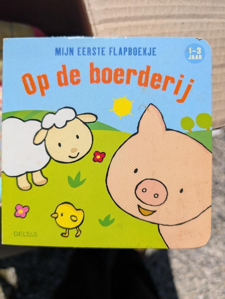 Imagier OP DE BOERDERIJ, Enlèvement, Utilisé, Livre à déplier, à toucher ou à découvrir, 6 à 12 mois