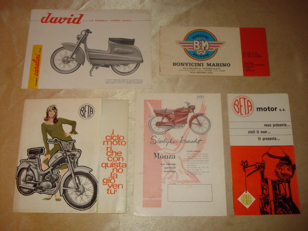 Lot de 5 Anciennes Brochures et Dépliants Motos Italiennes, Motos, Modes d'emploi & Notices d'utilisation, Enlèvement ou Envoi