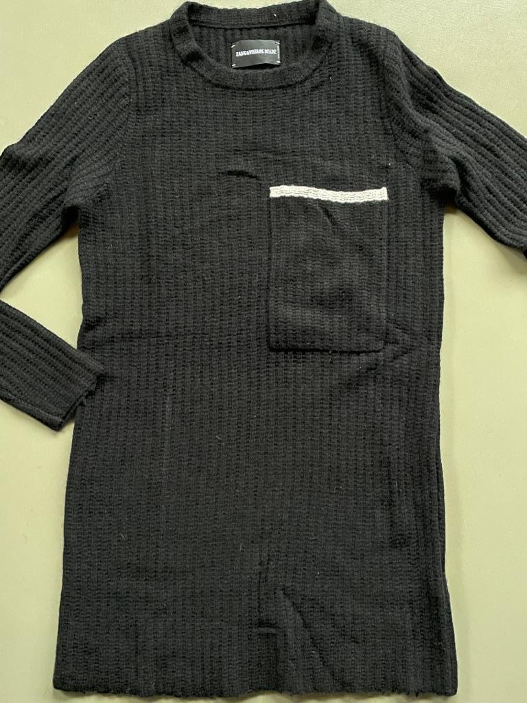 ZGAN zwarte minijurk/lange trui cashmere Zadig & Voltaire, Taille 36 (S), Zadig &Voltaire, Comme neuf, Noir