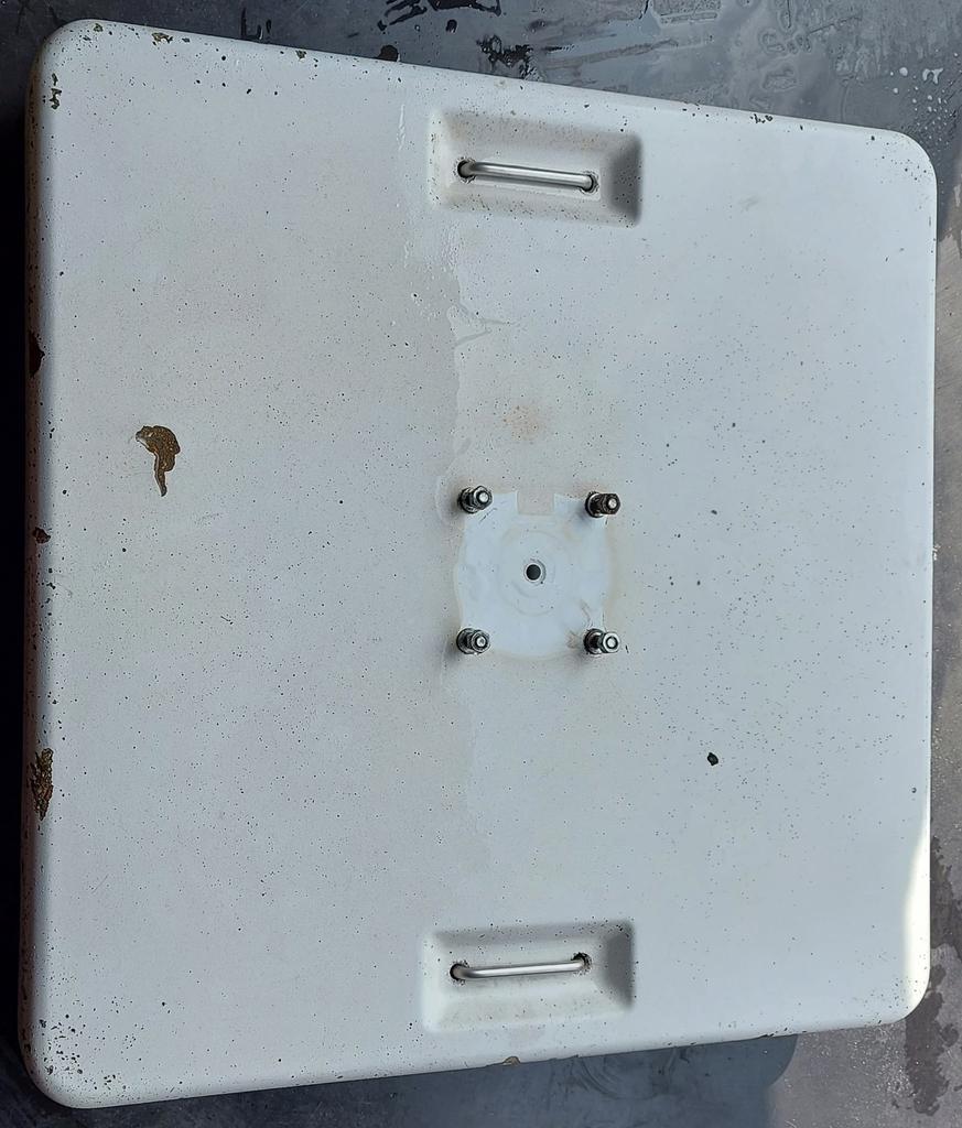 Zware parasolvoet op wieltjes 80x80, Ophalen, Zo goed als nieuw, Verstelbaar, Parasolvoet