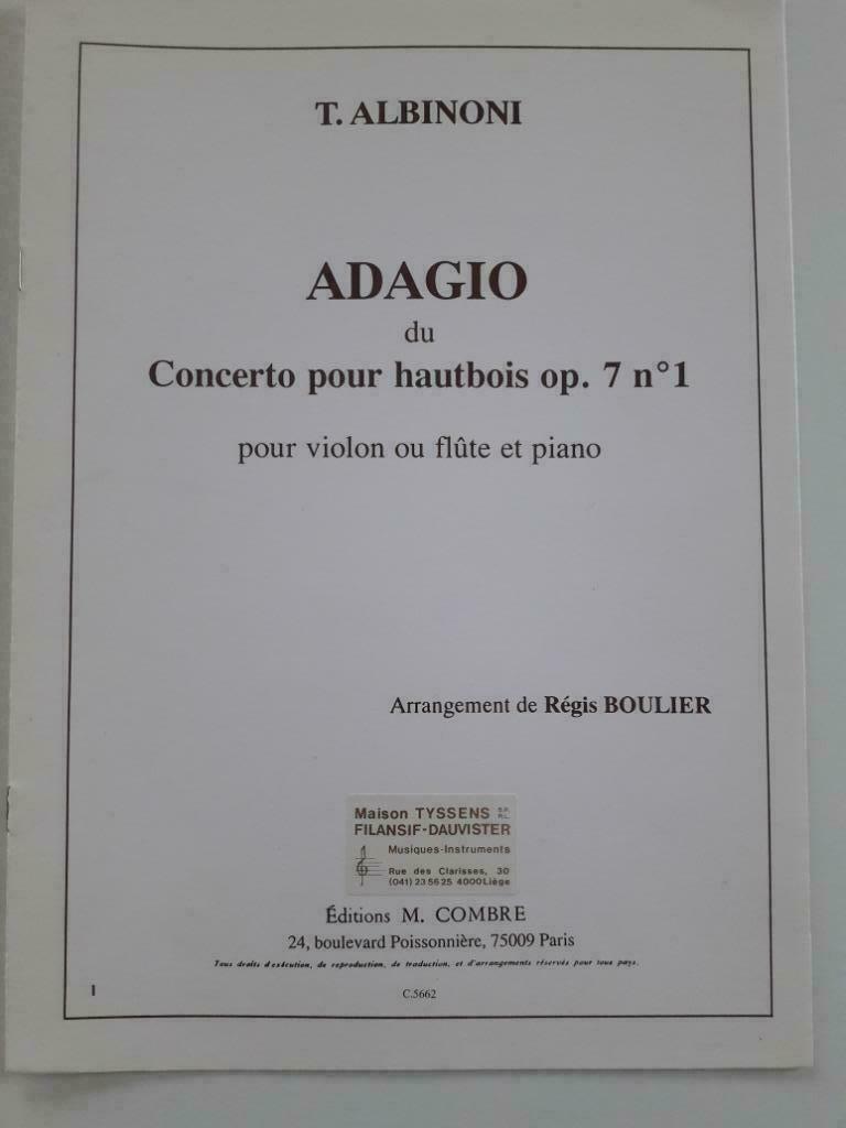 Partition Adagio du concerto pour haubois op 7 N1, Livres, Enlèvement ou Envoi, Comme neuf