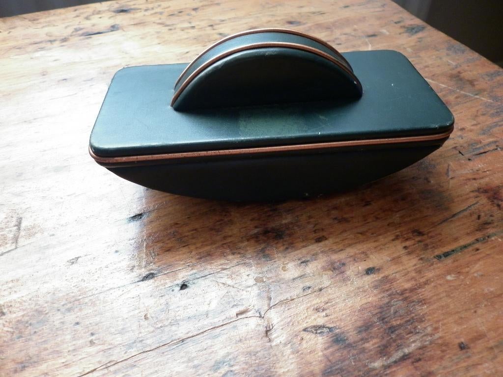 Zeer mooie oude vloeipapierhouder - inktroller in leder, Ophalen of Verzenden