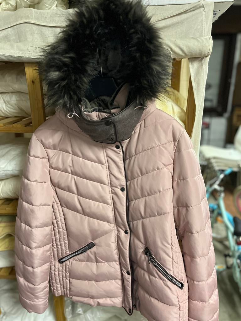 dameswinterjas XL roze/bruin Tom Tailor, Kleding | Dames, Ophalen, Maat 46/48 (XL) of groter, Tom Tailor, Zo goed als nieuw