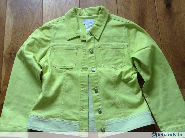 Geel-groen jeansjasje 'Versace Young' 12 jaar meisjes, Enfants & Bébés, Enlèvement, Utilisé, Manteau