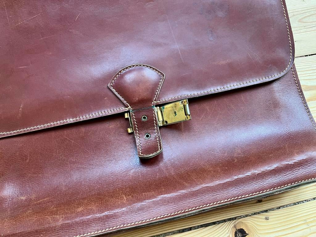 Sac à dépêche - façon Hermès, Cuir, Enlèvement ou Envoi, 30 à 40 cm, 30 à 40 cm