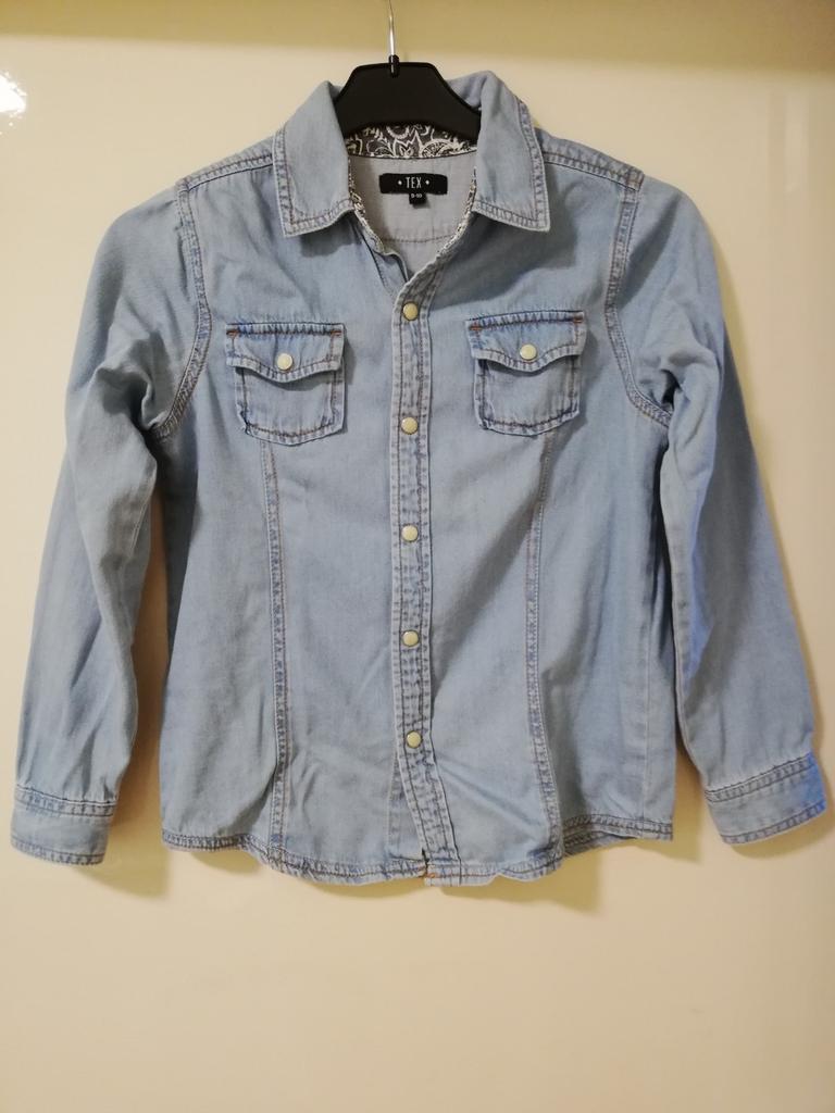 Jeanshemd Tex drukknopen 9-10 jaar, Ophalen of Verzenden, Zo goed als nieuw