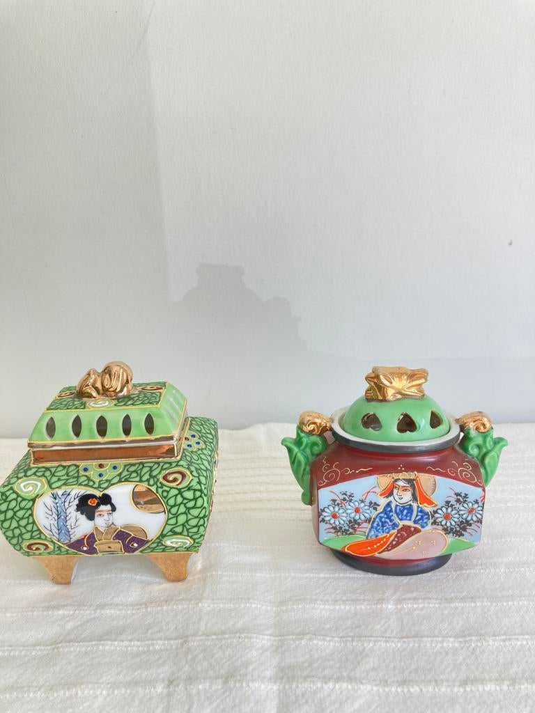 2 Japanse Satsuma mandarijn parfumbrander  Wierookbranders, Ophalen of Verzenden
