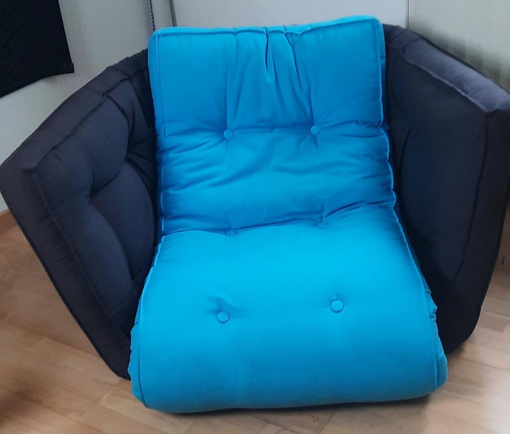 Fauteuil om te bouwen tot een tweepersoonsmatras, Huis en Inrichting, Ophalen, Gebruikt, Tweepersoons, 75 tot 100 cm