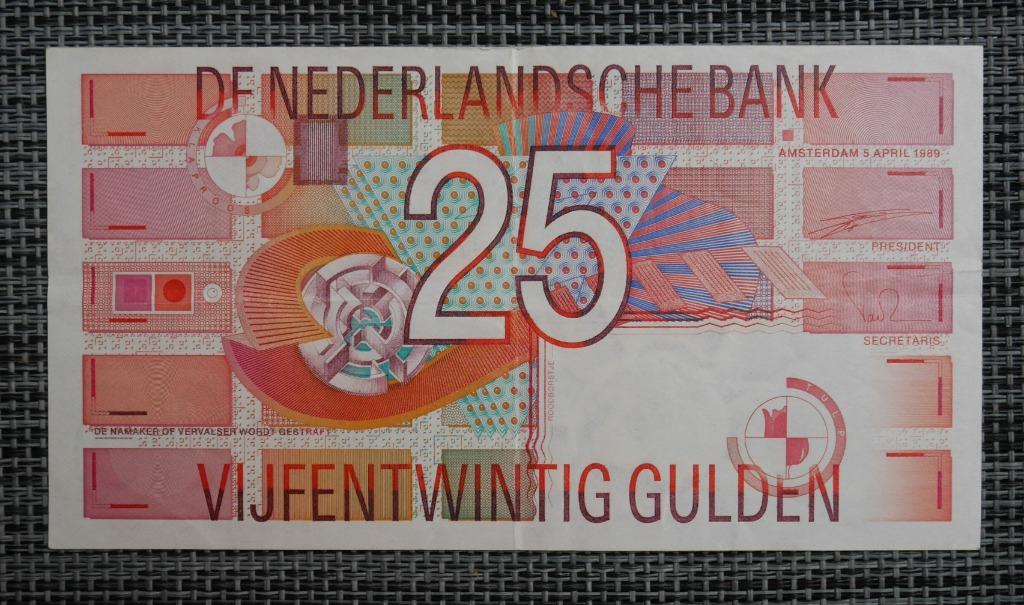 Bankbiljet 25 Gulden Nederland 1989, Ophalen of Verzenden, Overige landen, Setje