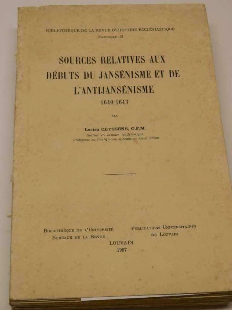 Lucien Ceyssens. Sources relatives aux débuts du jansénisme, Antiek en Kunst, Ophalen of Verzenden
