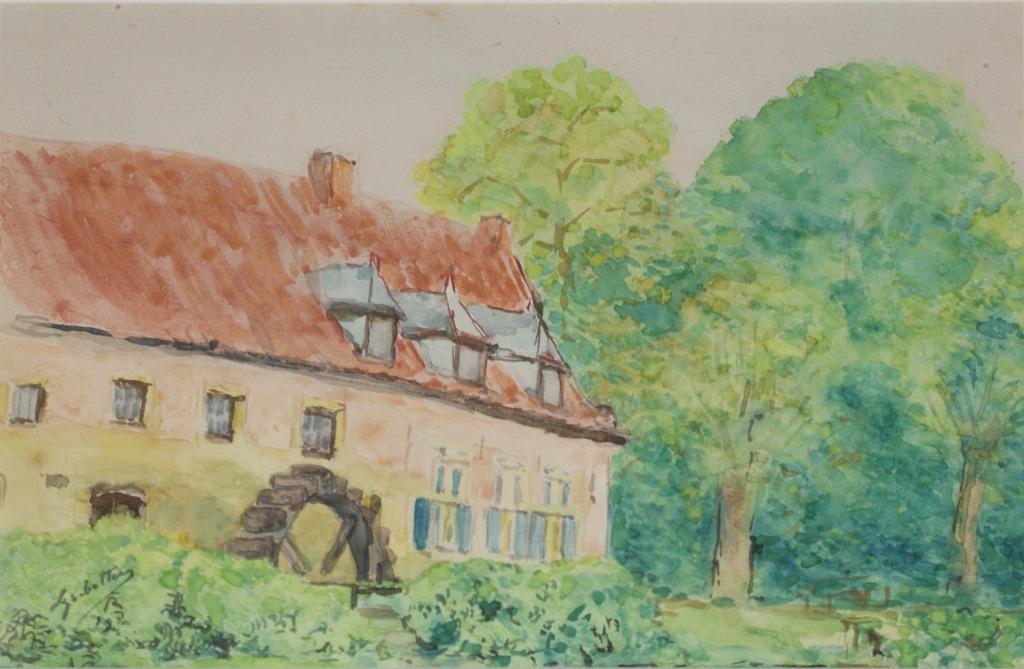Clement Van Lysebetten (1921-1996): Watermolen (42 x 32 cm), Enlèvement ou Envoi