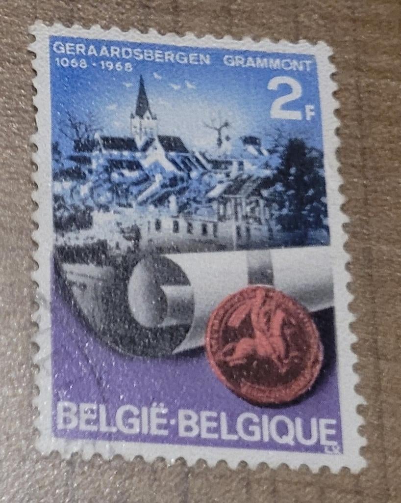 Oude postzegel: Geraardsbergen, Postzegels en Munten, Met stempel, Frankeerzegel, Ophalen of Verzenden, Gestempeld
