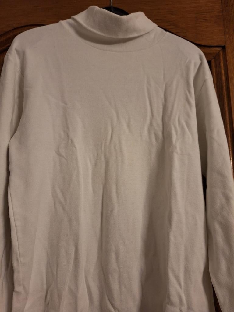 Sous- pull blanc uni avec col roulé, 100% coton, Taille 164, Kinderen en Baby's, Kinderkleding | Maat 164, Ophalen, Gebruikt, C&A