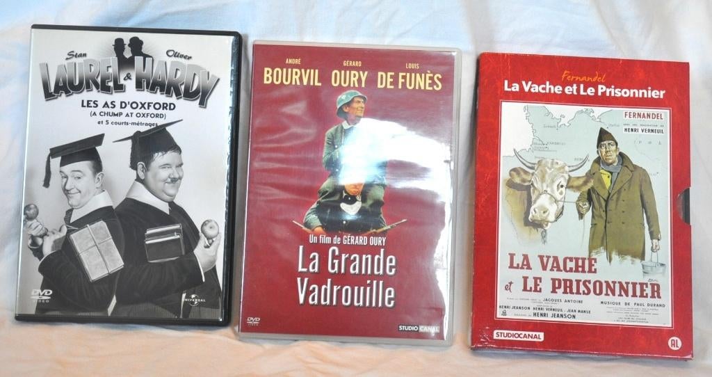 3 dvd comedie  fernandel de funes laurel hardy (x20438)CJ, Enlèvement ou Envoi, Utilisé, Autres genres
