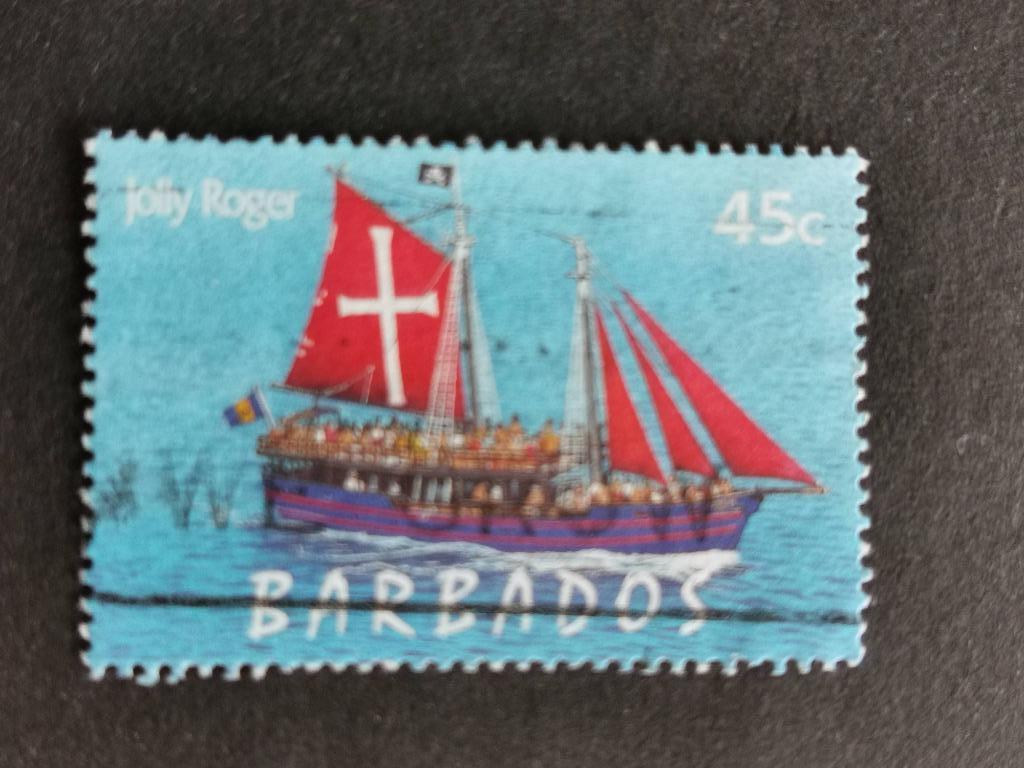 Barbados 1998 - boten - zeilboot, Ophalen of Verzenden, Gestempeld, Midden-Amerika