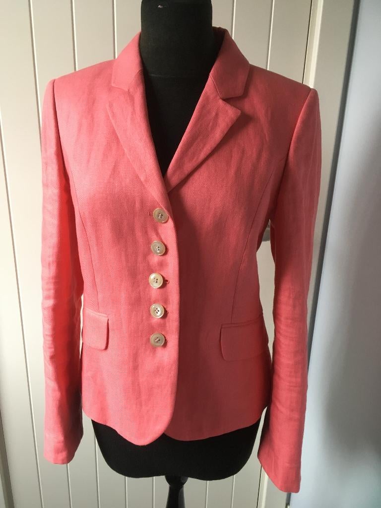 SCAPA koraalkleurige linnen blazer - 38, Kleding | Dames, Maat 38/40 (M), Scapa, Overige kleuren, Ophalen of Verzenden