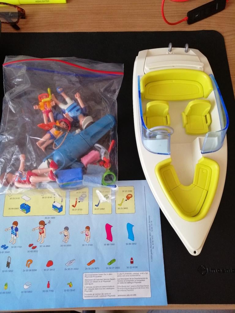 Playmobil speedboot met toebehoren, Ophalen of Verzenden, Zo goed als nieuw