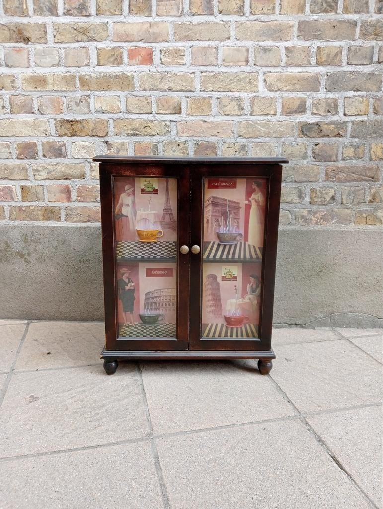 Koffie display opbergkastje vintage staat, Ophalen