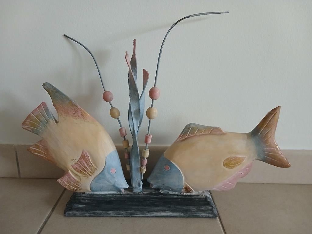 Mals visduo; ideaal cadeau voor geliefden !, Antiek en Kunst, Kunst | Designobjecten, Ophalen, Object, Hout