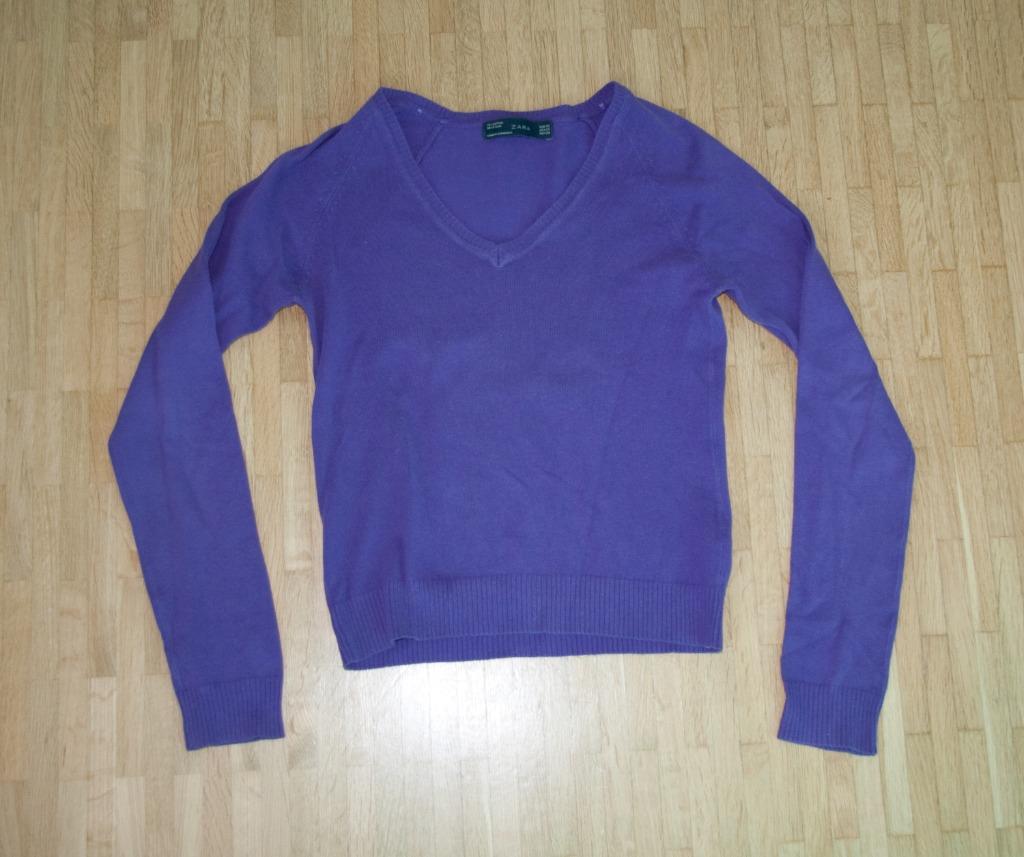 Paarse trui met v-hals Zara - maat xs, Enlèvement ou Envoi, Pull ou Veste, Comme neuf, Zara