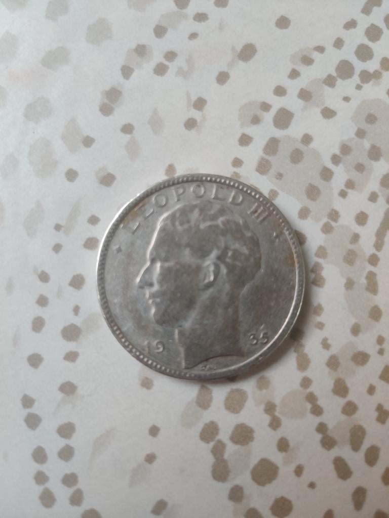 Zilveren 20 Frank Leopold III – 1935 – 68% Zilver, Ophalen, Zilver, Zilver