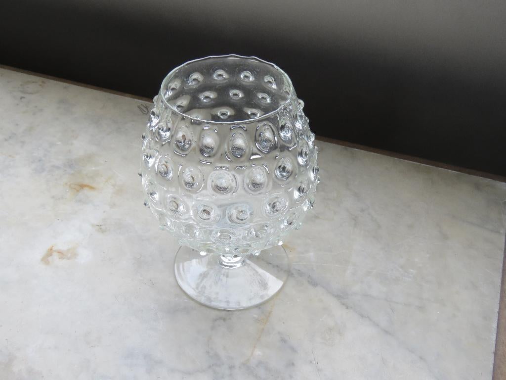 Cognac glazen vaas, Antiek en Kunst, Ophalen of Verzenden