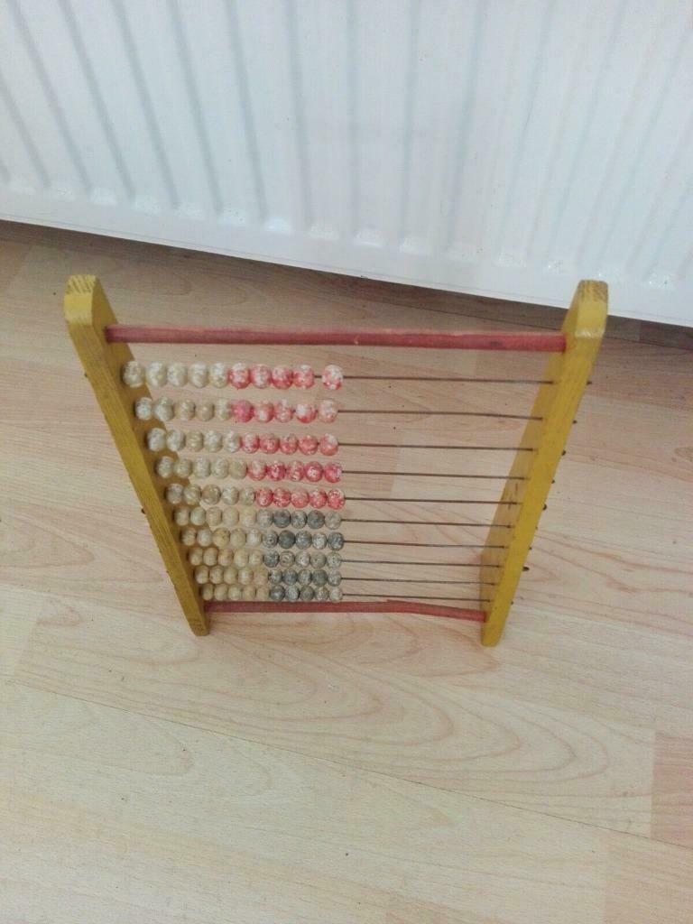 Ancien boulier d'écolier en bois, Enlèvement ou Envoi