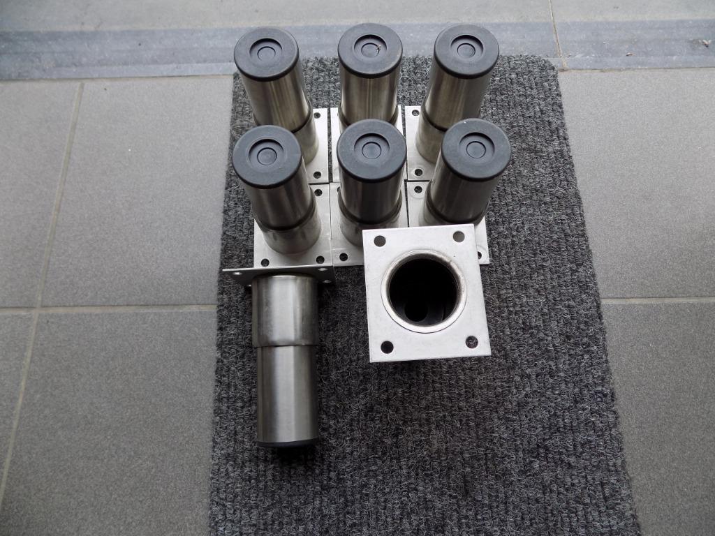 8 regelbare inox tafelpoten, Ophalen, Tafelpoot, Minder dan 50 cm, Minder dan 50 cm