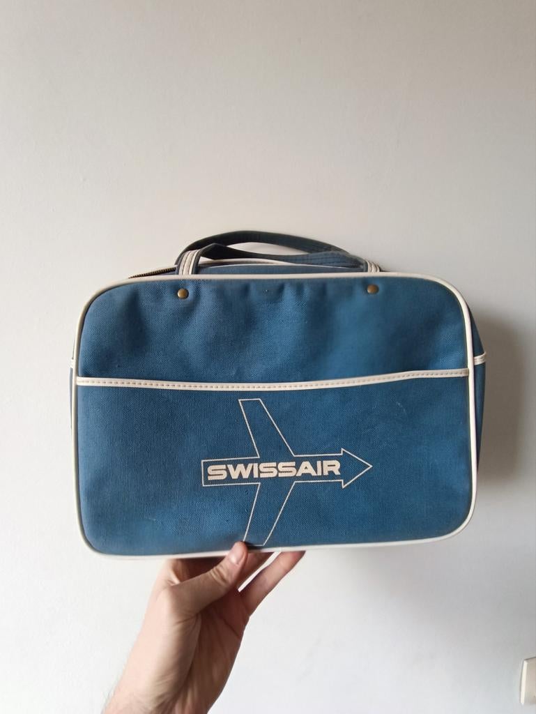 Swiss Air Vintage (60's) Reistas/weekendtas, Handtassen en Accessoires, Tassen | Reistassen en Weekendtassen, Ophalen, Zo goed als nieuw