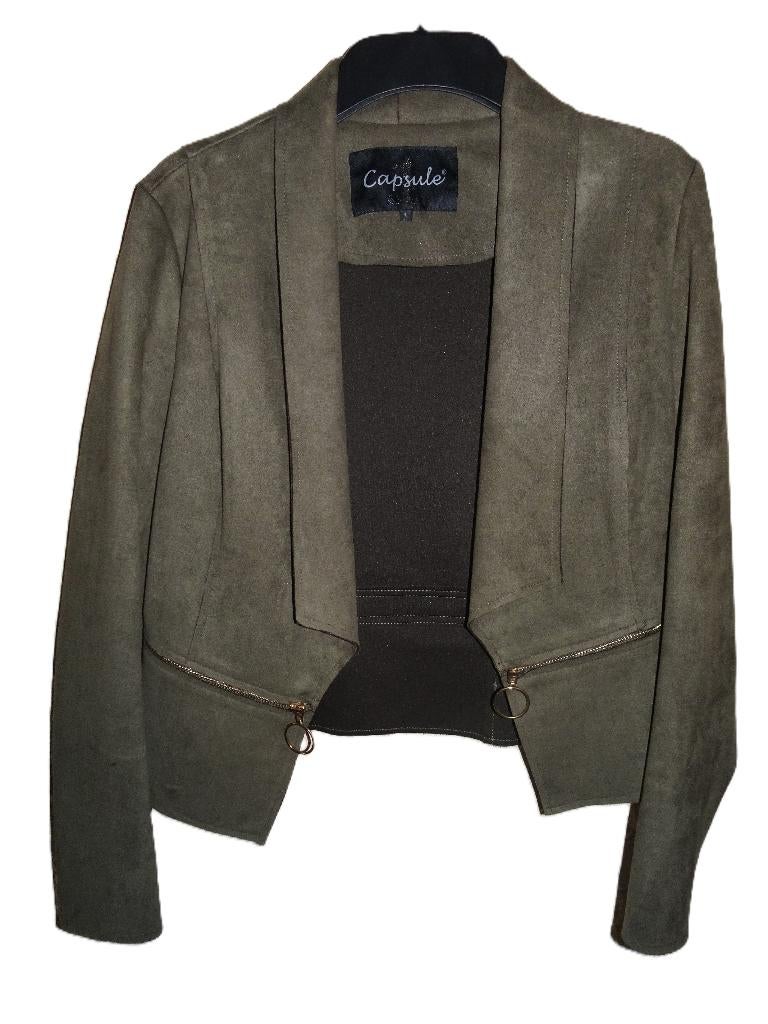 blouson très perfecto vert  souple taille s ou 1 impeccable, Enlèvement, Comme neuf, Taille 36 (S), Vert