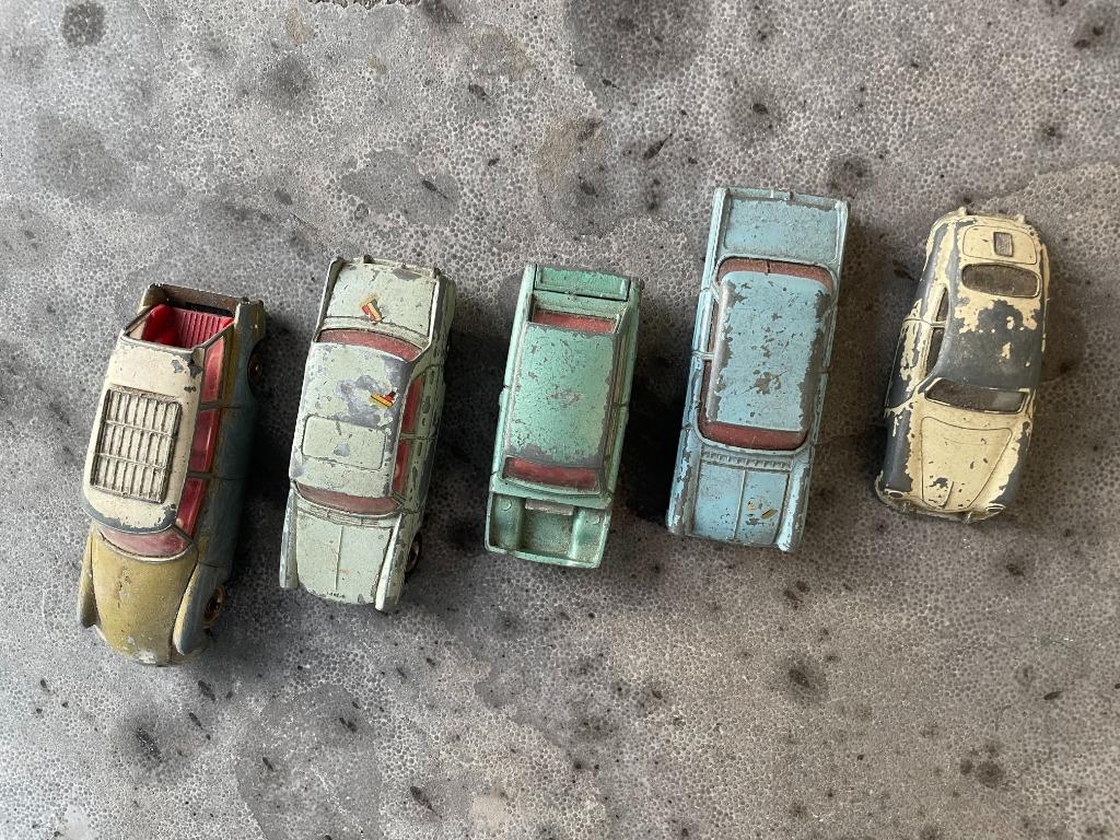 5 Dinky Toys Citroën-Hillman-Opel-Peugeot-Porsche, Ophalen of Verzenden, Gebruikt
