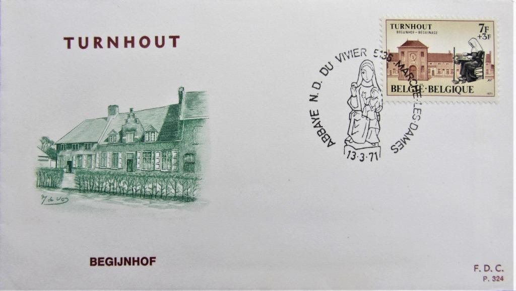 FDC TOERISME- HET BEGIJNHOF IN TURNHOUT, Enlèvement ou Envoi, Affranchi, Lieu ou Bâtiment