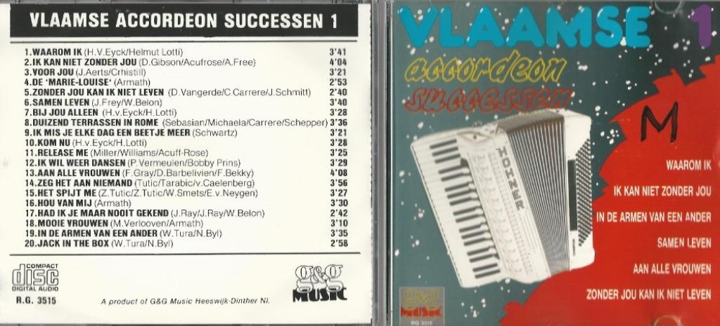 CD * VLAAMSE ACCORDEON SUCCESSEN - HITS 1, Ophalen of Verzenden, Zo goed als nieuw