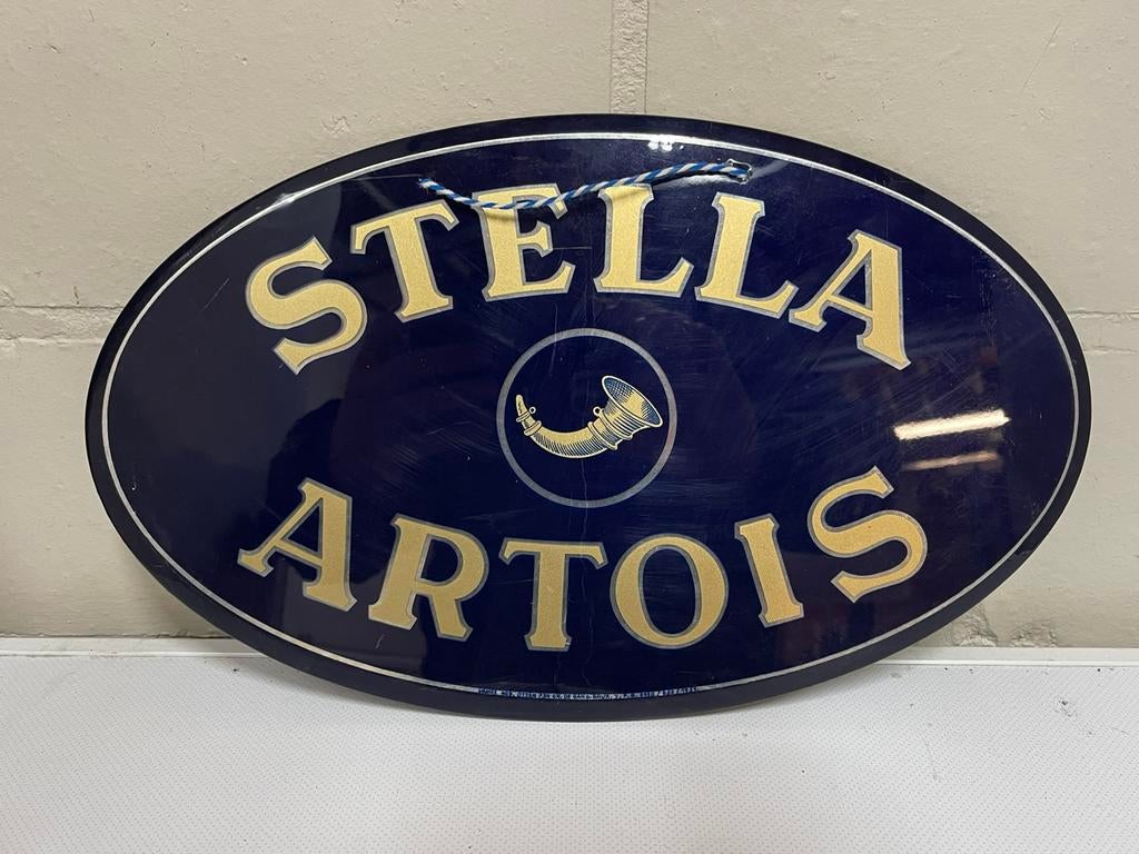 Stella artois glacoide perfect bordje 1959 ( 38 op 23 ), Ophalen of Verzenden, Zo goed als nieuw