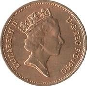 2 pence Elizabeth II 3e effigie, bronze Angl : 1990 : 0,15 €, Enlèvement, Monnaie en vrac