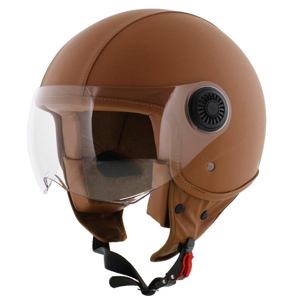 Casque moto Vito Loreto Jet Casque jet Cuir marron Amsterdam, Neuf, avec ticket, Femmes, Enlèvement ou Envoi, XL