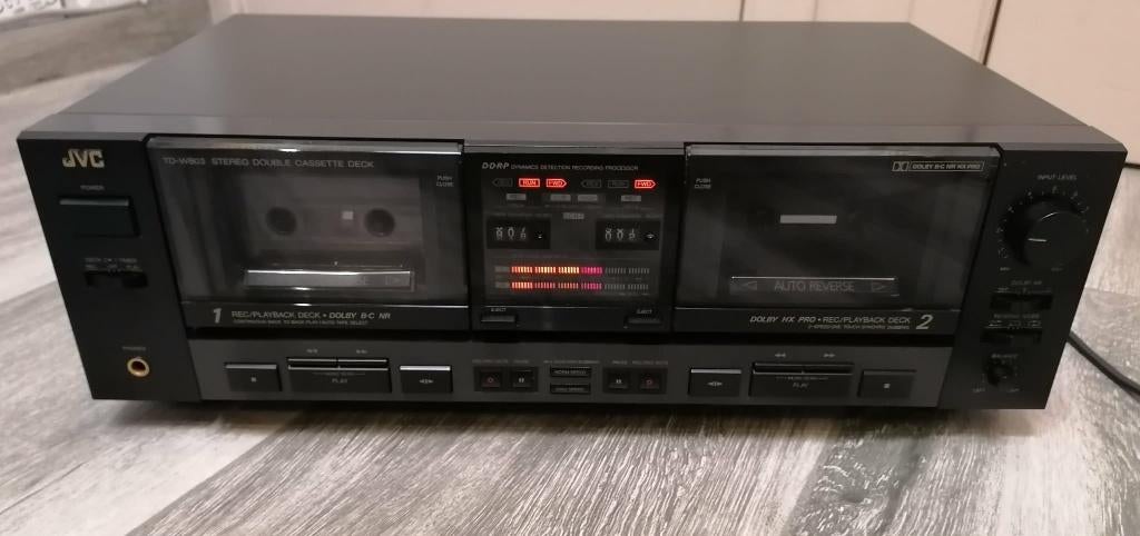 JVC Auto Reverse Dubbel Cassette Deck TD-W303, Enlèvement ou Envoi, Double, JVC, Commandes tactiles