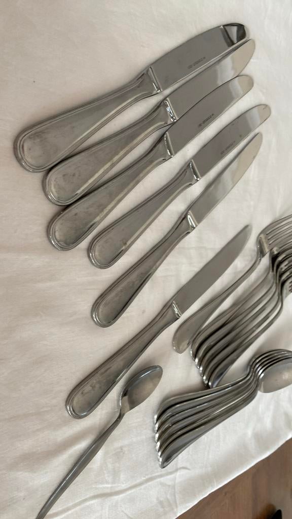 Eternum inox bestek 18 delig 18/8 inox. Nog van ouders gevon, Ophalen, Gebruikt, Inox of Chroom, Bestekset