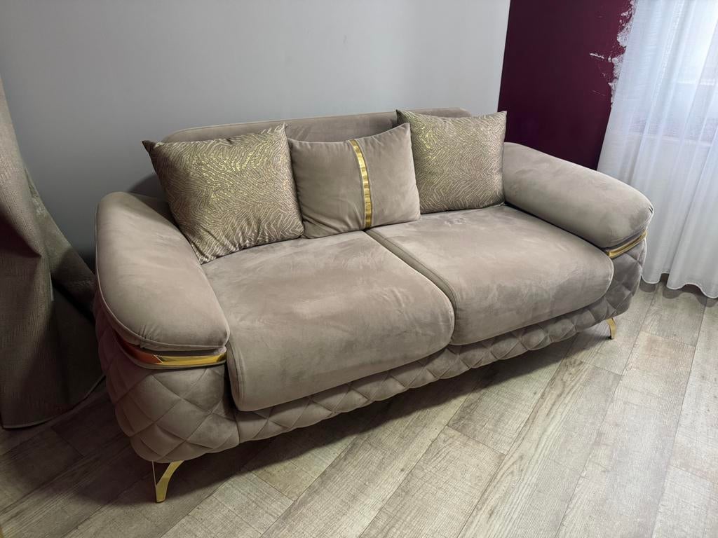 Canapé + fauteuil + table salon, Maison & Meubles, Enlèvement ou Envoi, Comme neuf