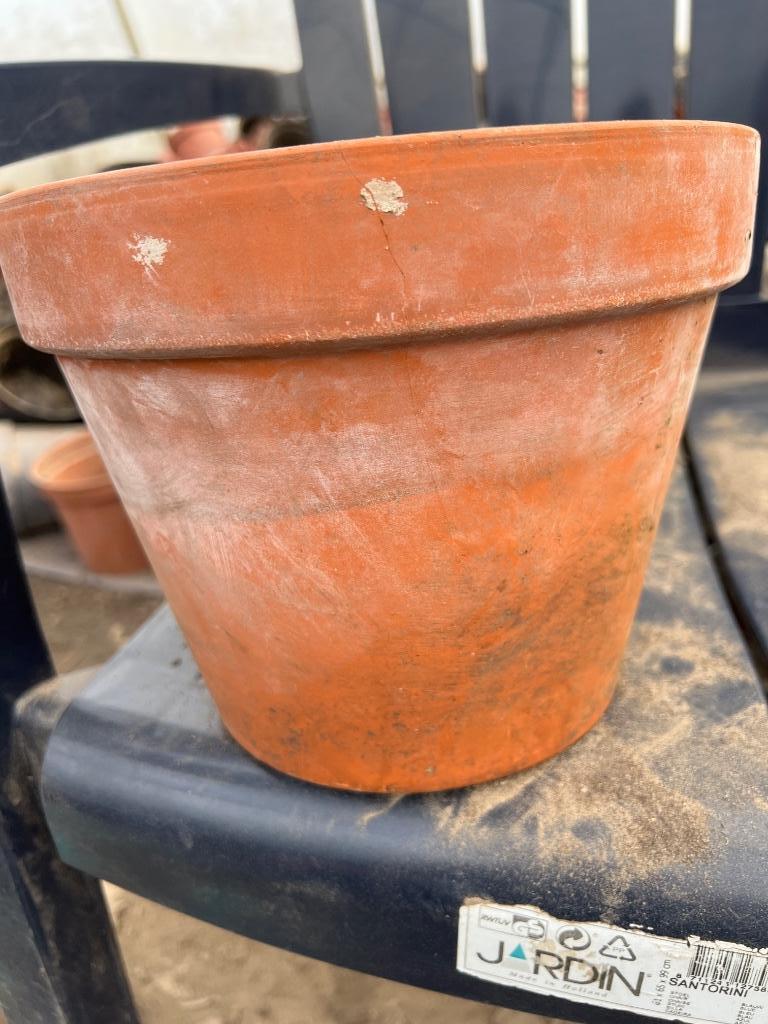 Grote terracotta bloempotten 18 - 19 cm, Gebruikt, Rond, Ophalen of Verzenden, Balkon