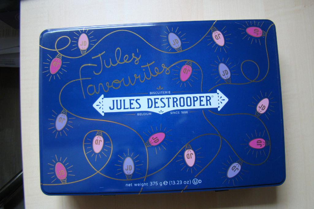 blikken koekjesdoos Jules DeStrooper , Jules’ favourites, Verzamelen, Ophalen of Verzenden, Koek(jes), Overige merken
