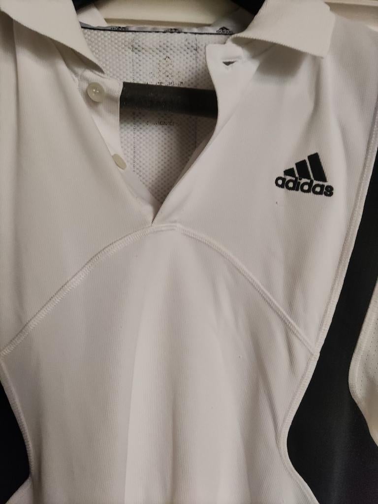 adidas clima cool: polo, black and white, size: L, Ophalen of Verzenden, Zo goed als nieuw