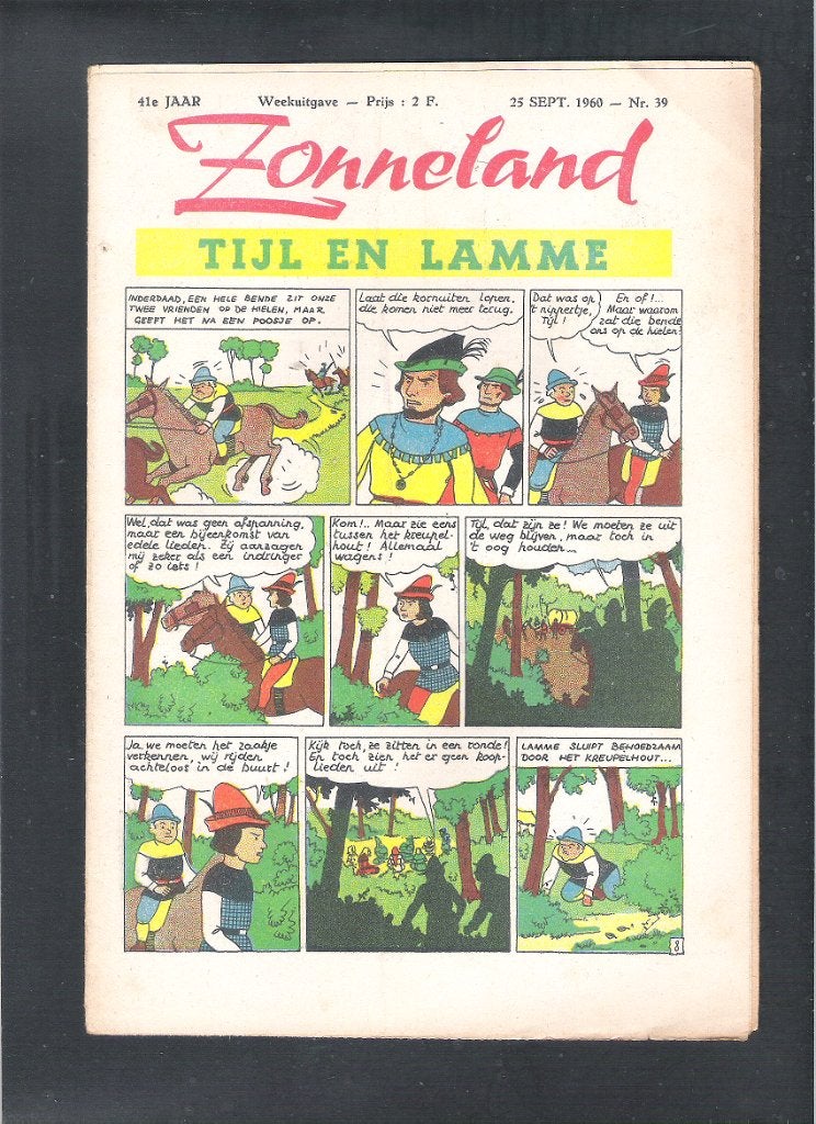 ZONNELAND 25 Sept. 1960  Nr. 39  -  TIJL  EN  LAMME, Ophalen of Verzenden, Gelezen