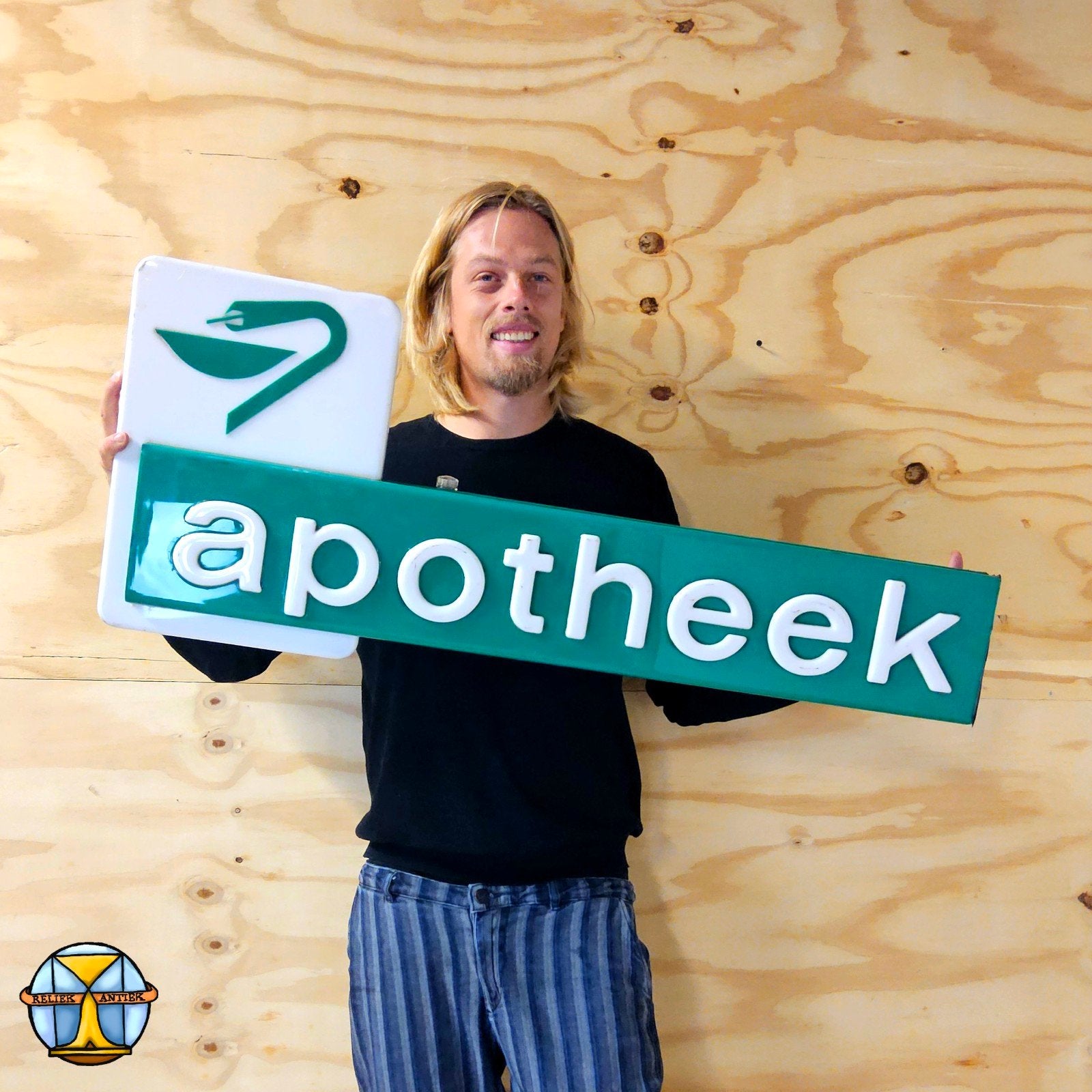 Vintage Apotheek Licht Reclamebord (geen verlichting+schade), Ophalen of Verzenden, Gebruikt, Reclamebord