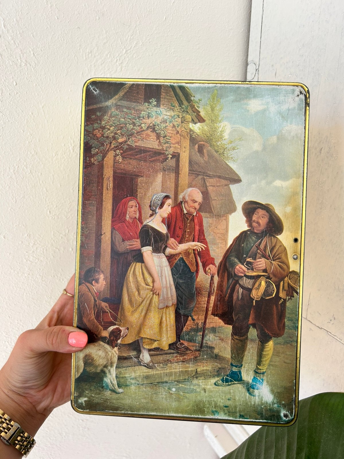 Vintage Jacques blikken doos – nostalgisch tafereel, Verzamelen, Ophalen of Verzenden, Zo goed als nieuw, Overige, Overige merken
