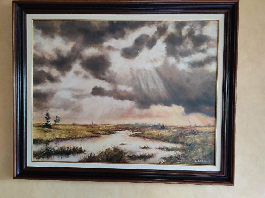 Tableau, Paysage, Enlèvement, Réaliste, Toile